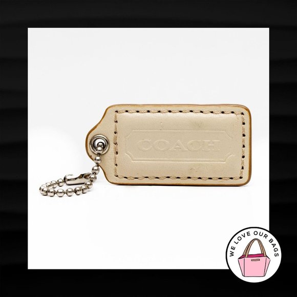 2" Medium COACH WHITE LEATHER KEY FOB BAG CHARM - Picture 1 of 1
